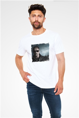 Arnold Schwarzenegger Unisex Baskılı Beyaz Tişört