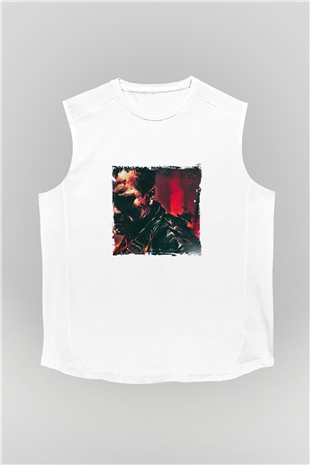 Arnold Schwarzenegger Unisex Baskılı Beyaz Kolsuz Tişört