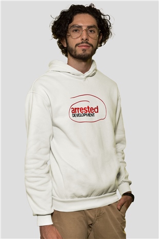 Arrested Development Beyaz Unisex Kapşonlu Sweatshirt