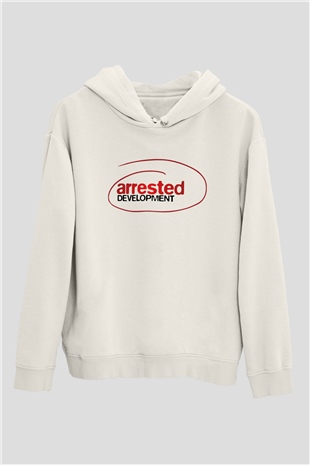 Arrested Development Beyaz Unisex Kapşonlu Sweatshirt