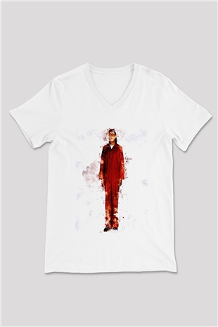 Arrested Development Beyaz Unisex V Yaka Tişört