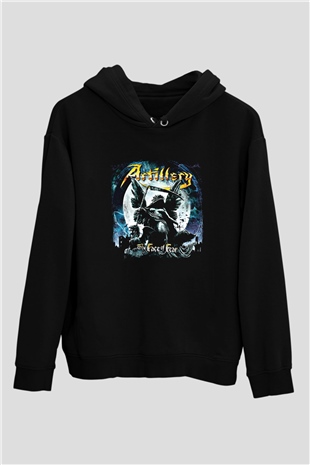 Artillery Baskılı Unisex Siyah Hoodie