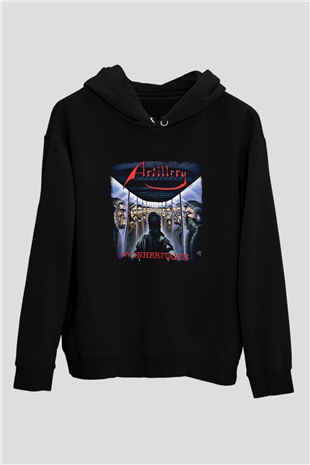 Artillery Baskılı Unisex Siyah Hoodie