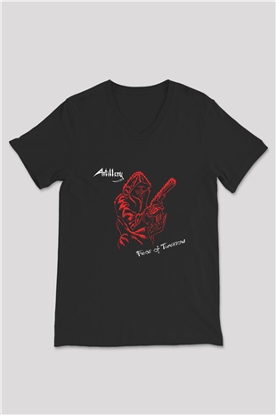 Artillery Baskılı Unisex Siyah V Yaka Tişört