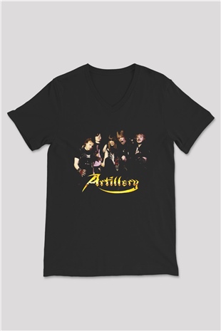 Artillery Siyah Unisex V Yaka Tişört T-Shirt
