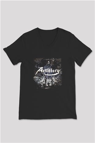 Artillery Siyah Unisex V Yaka Tişört T-Shirt