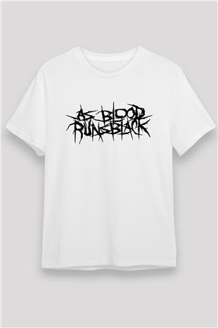 As Blood Runs Black Baskılı Unisex Beyaz Tişört - Tshirt