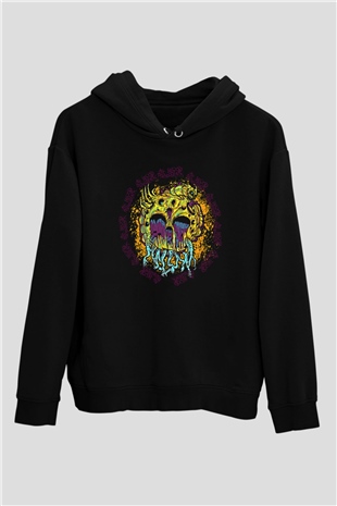 As Blood Runs Black Baskılı Unisex Siyah Kapüşonlu Sweatshirt