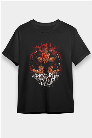 As Blood Runs Black Baskılı Unisex Siyah Tişört - Tshirt