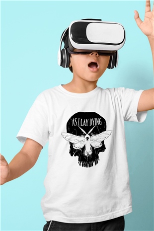 As I Lay Dying Baskılı Beyaz Unisex Çocuk Tişört