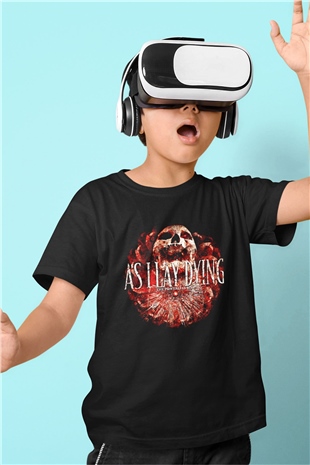 As I Lay Dying Baskılı Siyah Unisex Çocuk Tişört