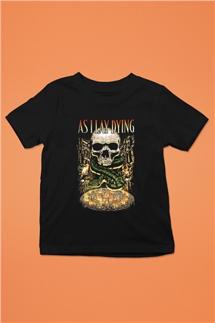 As I Lay Dying Baskılı Siyah Unisex Çocuk Tişört