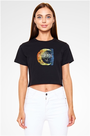 As I Lay Dying Baskılı Unisex Siyah Crop Top Tişört