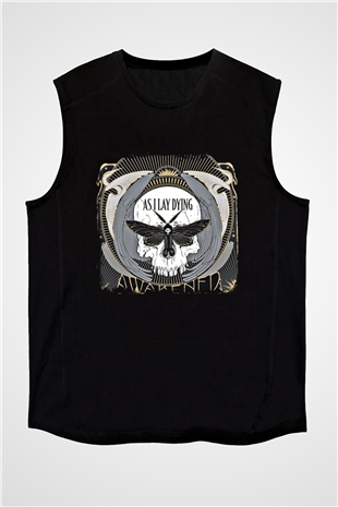 As I Lay Dying Baskılı Unisex Siyah Kolsuz Tişört