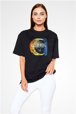 As I Lay Dying Baskılı Unisex Siyah Oversize Tişört