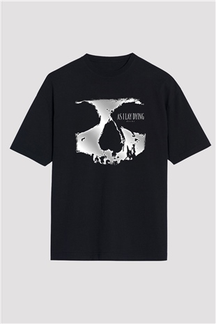 As I Lay Dying Baskılı Unisex Siyah Oversize Tişört