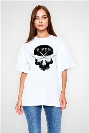 As I Lay Dying Beyaz Unisex Oversize Tişört T-Shirt