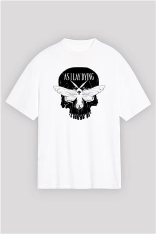 As I Lay Dying Beyaz Unisex Oversize Tişört T-Shirt