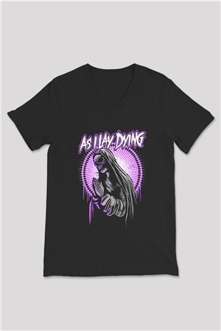 As I Lay Dying Siyah Unisex V Yaka Tişört T-Shirt
