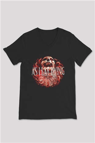 As I Lay Dying Siyah Unisex V Yaka Tişört T-Shirt