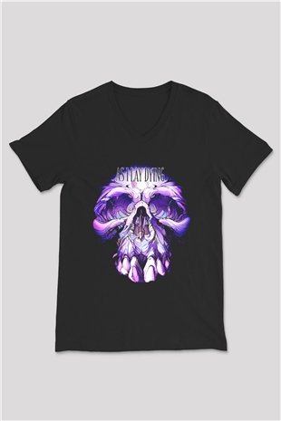 As I Lay Dying Siyah Unisex V Yaka Tişört T-Shirt