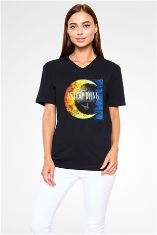 As I Lay Dying Siyah Unisex V Yaka Tişört T-Shirt