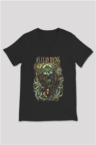 As I Lay Dying Siyah Unisex V Yaka Tişört T-Shirt
