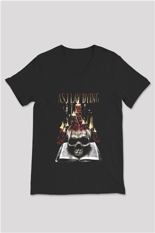 As I Lay Dying Siyah Unisex V Yaka Tişört