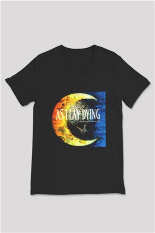 As I Lay Dying Siyah Unisex V Yaka Tişört T-Shirt