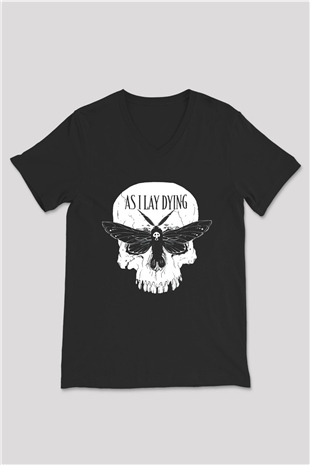 As I Lay Dying Siyah Unisex V Yaka Tişört T-Shirt