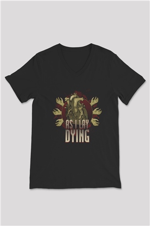 As I Lay Dying Siyah Unisex V Yaka Tişört