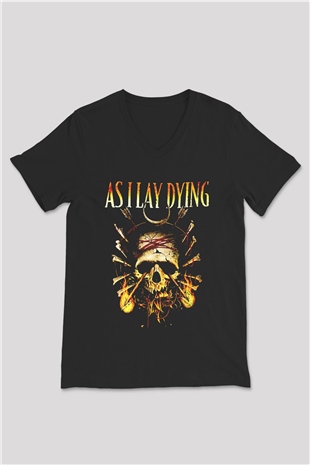 As I Lay Dying Siyah Unisex V Yaka Tişört
