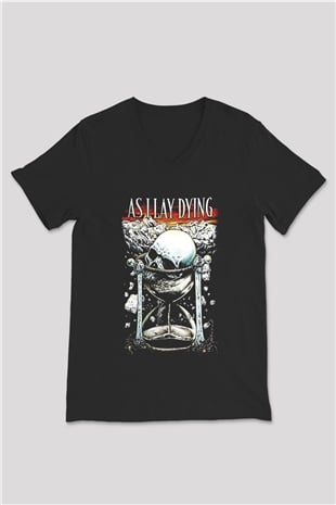 As I Lay Dying Siyah Unisex V Yaka Tişört T-Shirt