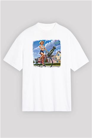 As It Is Baskılı Unisex Beyaz Oversize Tişört