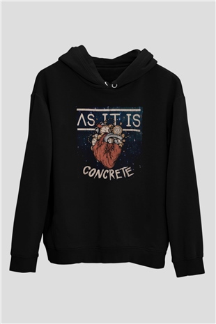 As It Is Siyah Unisex Kapüşonlu Sweatshirt