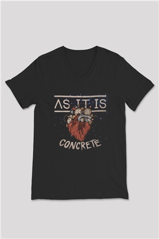 As It Is Siyah Unisex V Yaka Tişört