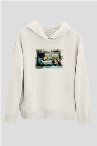 Asansörcü Beyaz Unisex Hoodie