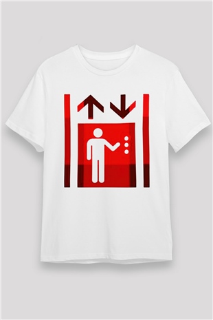 Asansörcü Beyaz Unisex Tişört T-Shirt - TişörtFabrikası