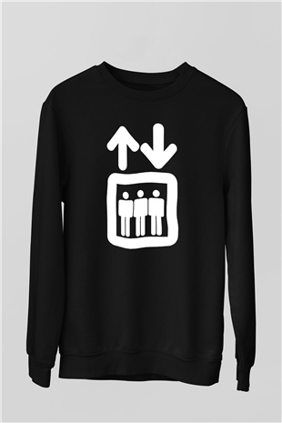 Asansörcü Siyah Unisex Sweatshirt