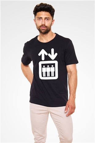 Asansörcü Siyah Unisex Tişört T-Shirt - TişörtFabrikası