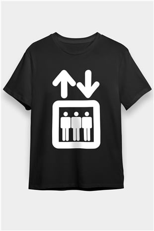Asansörcü Siyah Unisex Tişört T-Shirt - TişörtFabrikası