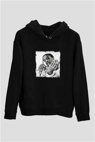 ASAP Mob Baskılı Unisex Siyah Hoodie