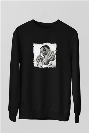 ASAP Mob Baskılı Unisex Siyah Sweatshirt
