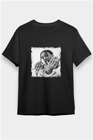 ASAP Mob Baskılı Unisex Siyah Tişört