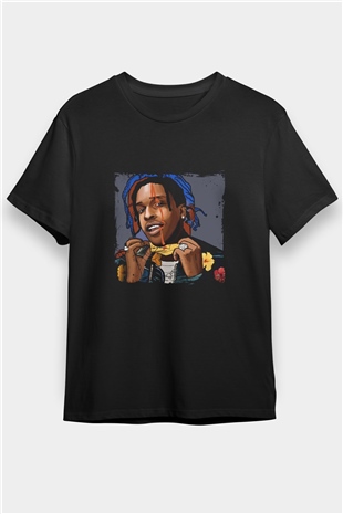 ASAP Mob Baskılı Unisex Siyah Tişört
