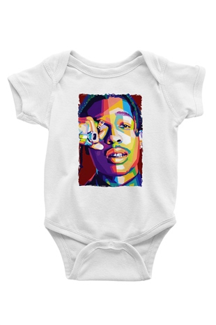 ASAP Mob Beyaz Bebek Body - Zıbın
