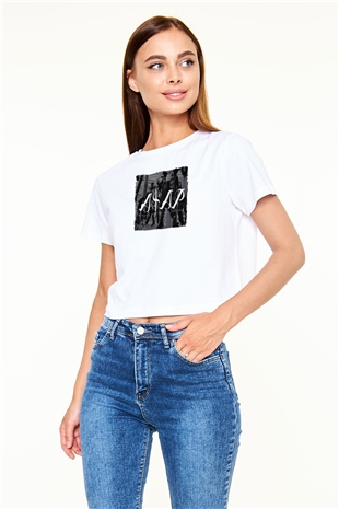 ASAP Mob Beyaz  Crop Top Tişört