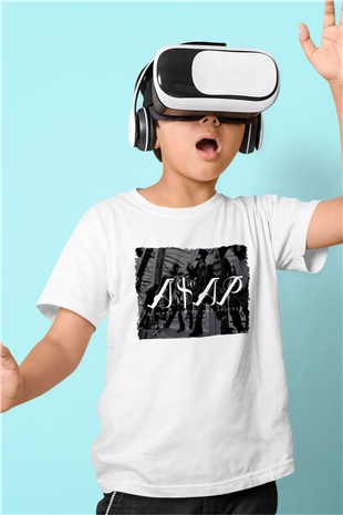 ASAP Mob Beyaz Unisex Çocuk Tişört