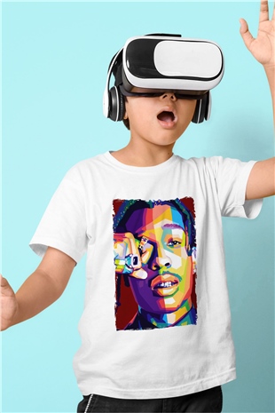 ASAP Mob Beyaz Unisex Çocuk Tişört