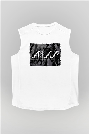 ASAP Mob Beyaz Unisex Kolsuz Tişört